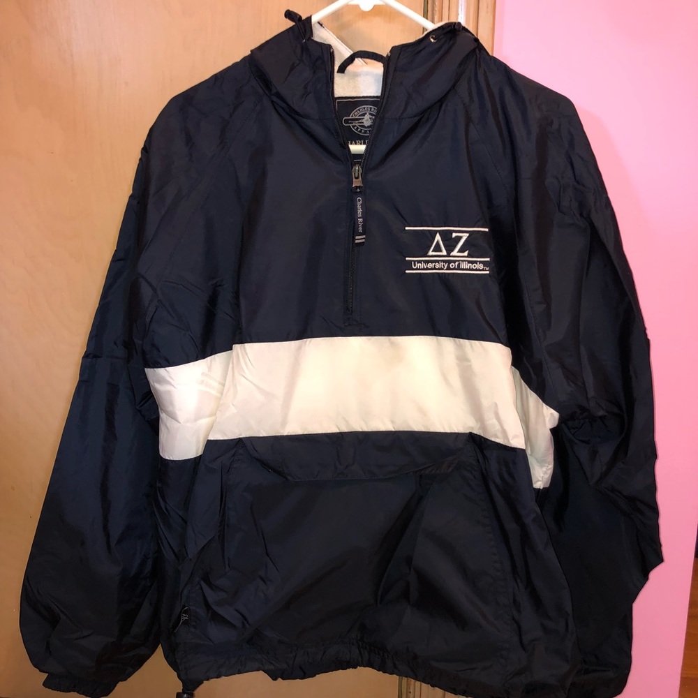 Delta Zeta Charles River rain jacket
